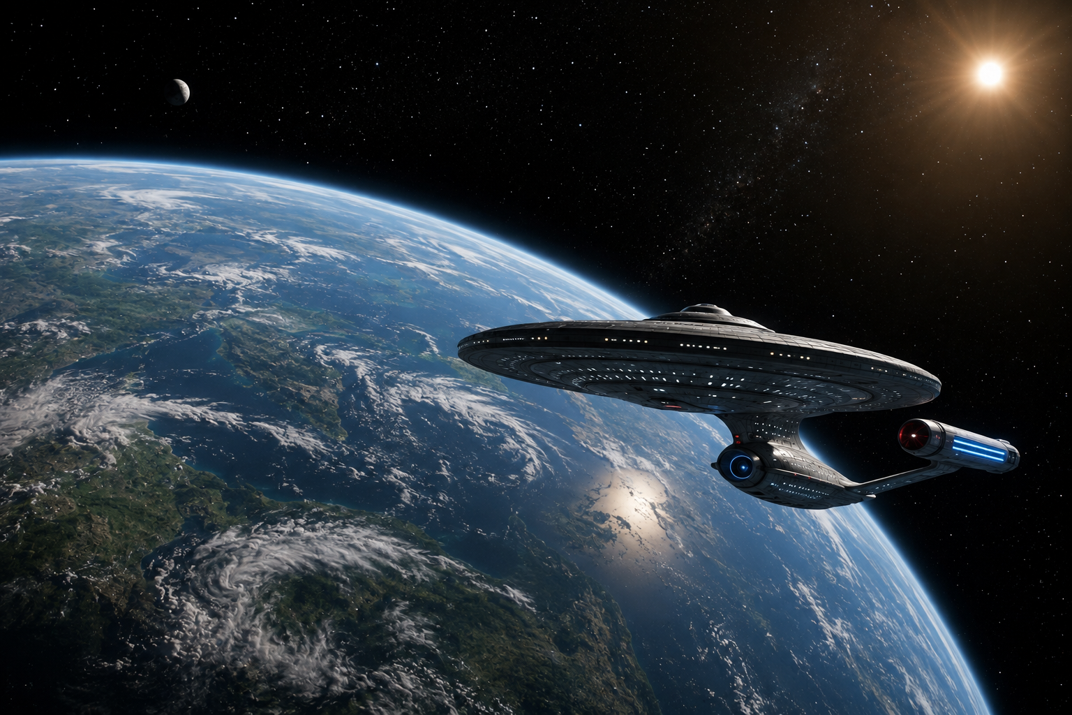 starship in an orbit