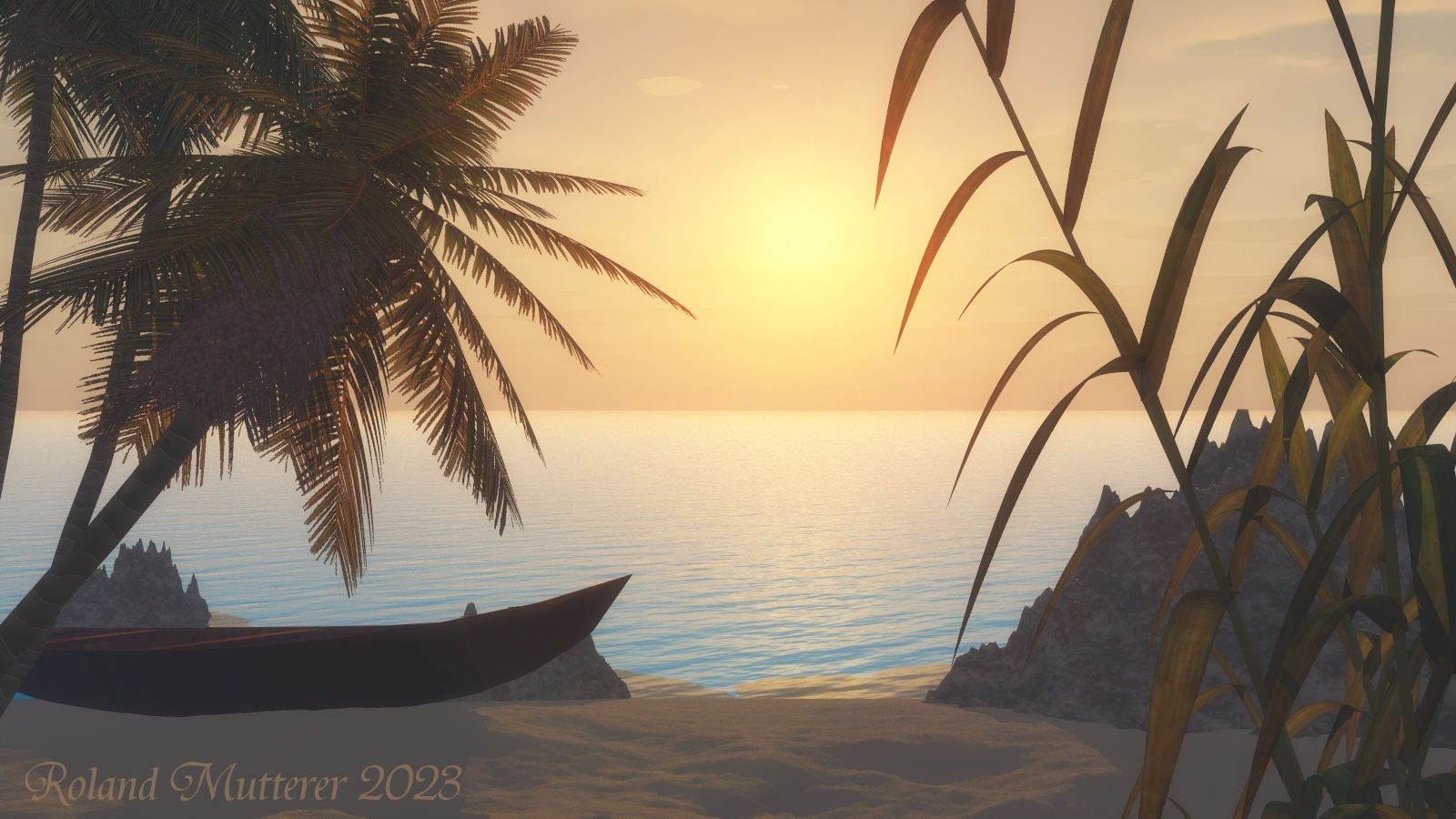 Sonnenuntergang auf einer Insel