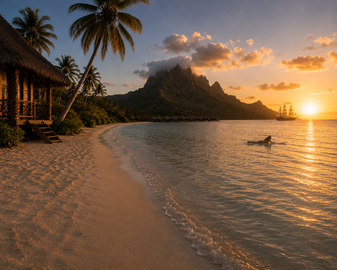 surfer in polynesia